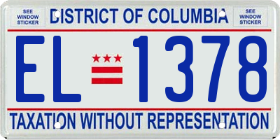 DC license plate EL1378