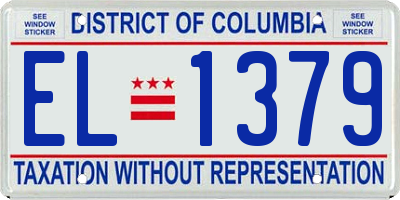 DC license plate EL1379