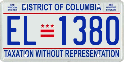 DC license plate EL1380