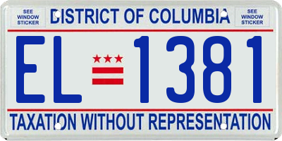 DC license plate EL1381