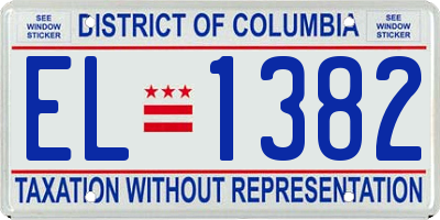 DC license plate EL1382