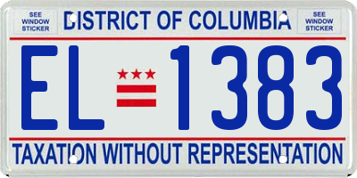 DC license plate EL1383