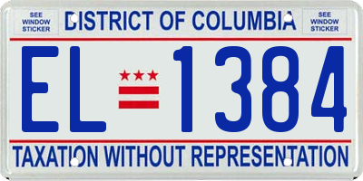 DC license plate EL1384