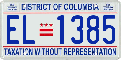 DC license plate EL1385