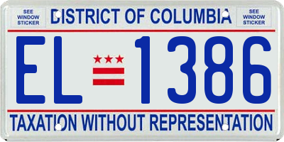 DC license plate EL1386