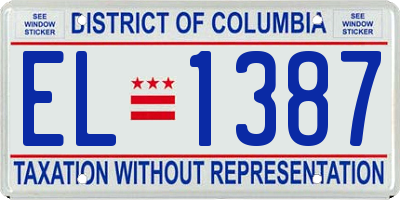 DC license plate EL1387