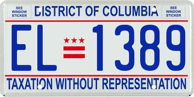 DC license plate EL1389