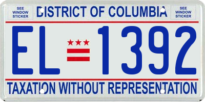 DC license plate EL1392