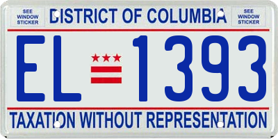 DC license plate EL1393