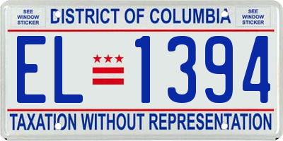 DC license plate EL1394