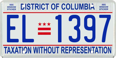 DC license plate EL1397