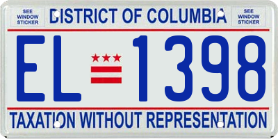 DC license plate EL1398