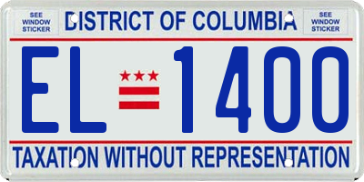 DC license plate EL1400