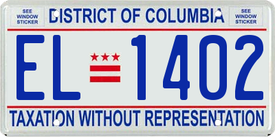 DC license plate EL1402