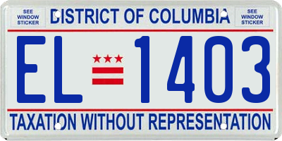 DC license plate EL1403