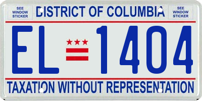 DC license plate EL1404