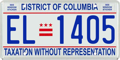 DC license plate EL1405