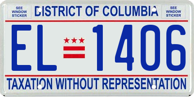 DC license plate EL1406