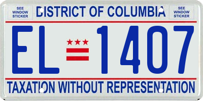 DC license plate EL1407