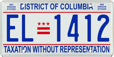 DC license plate EL1412