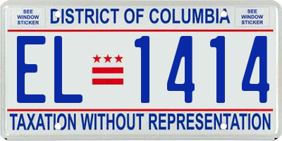 DC license plate EL1414