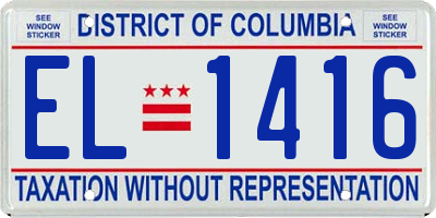 DC license plate EL1416