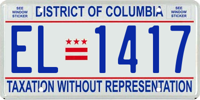 DC license plate EL1417