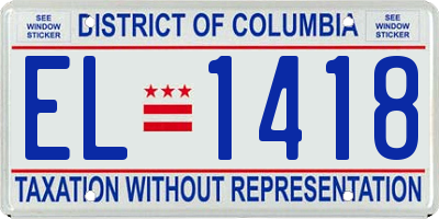 DC license plate EL1418