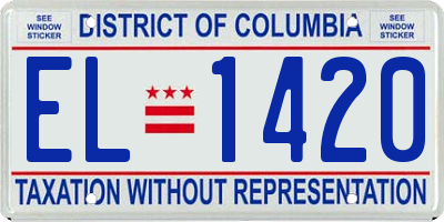 DC license plate EL1420