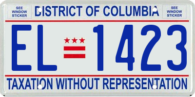 DC license plate EL1423