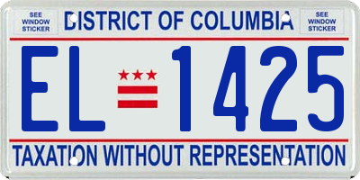 DC license plate EL1425