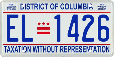 DC license plate EL1426