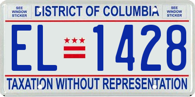 DC license plate EL1428