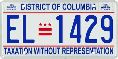 DC license plate EL1429