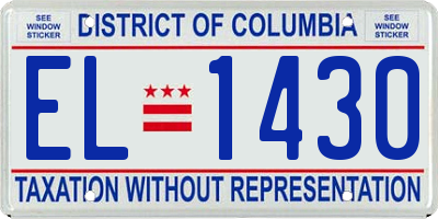 DC license plate EL1430