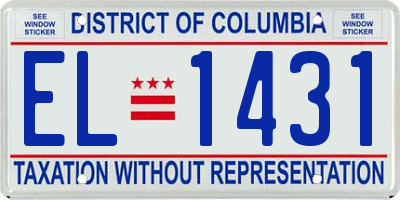 DC license plate EL1431