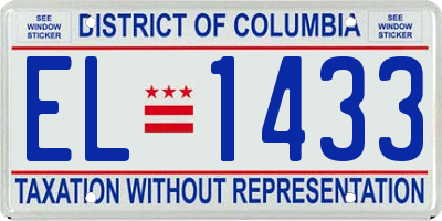 DC license plate EL1433