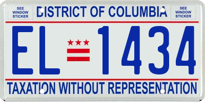 DC license plate EL1434