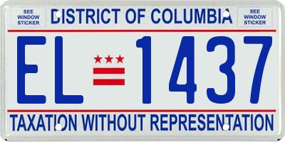 DC license plate EL1437