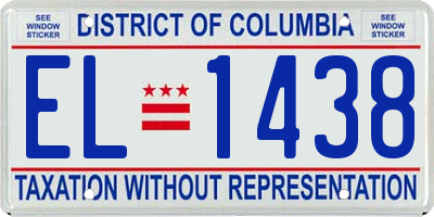 DC license plate EL1438