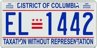 DC license plate EL1442