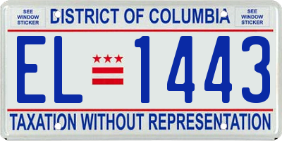 DC license plate EL1443