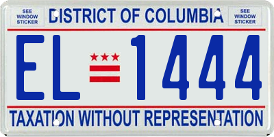 DC license plate EL1444