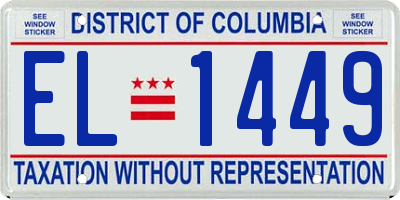 DC license plate EL1449