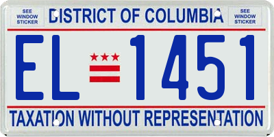 DC license plate EL1451