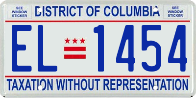 DC license plate EL1454