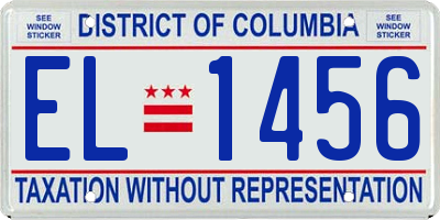 DC license plate EL1456