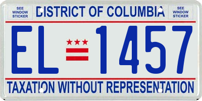 DC license plate EL1457