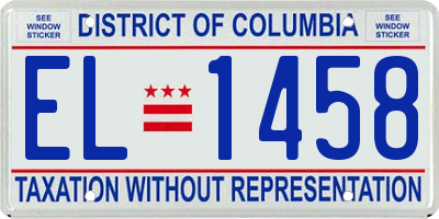 DC license plate EL1458