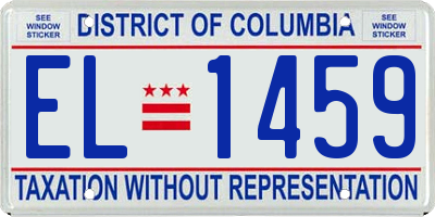 DC license plate EL1459